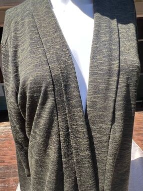 Ashley Blue Olive Green Open-Front Cardigan
